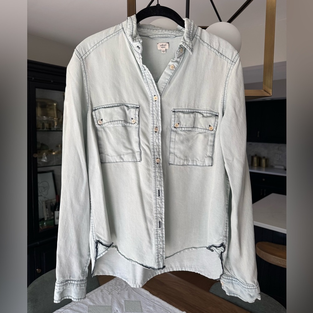 Wilfred 100% Lyocell Soft Chambray Shirt - Size Medium